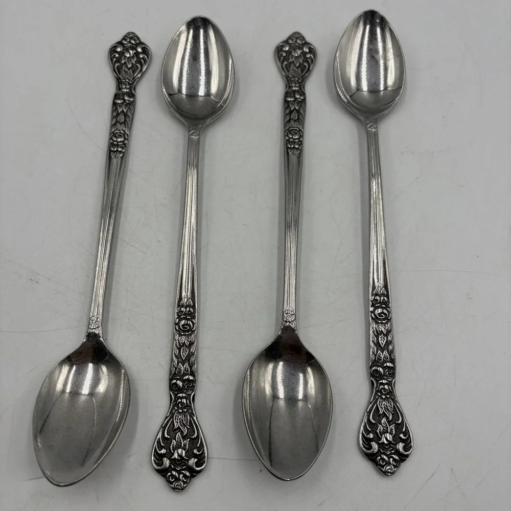 Versailles Stainless Flatware By MSI Japan (4) Iced Tea Spoons/ Stirring Spoons